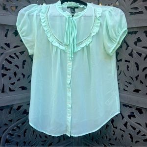Forever 21  prairie bib blouse | size M